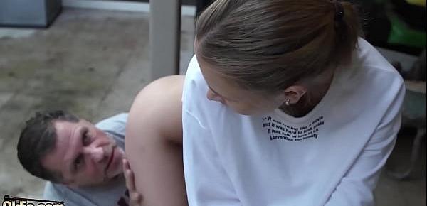  Blonde teen swallowing my cum